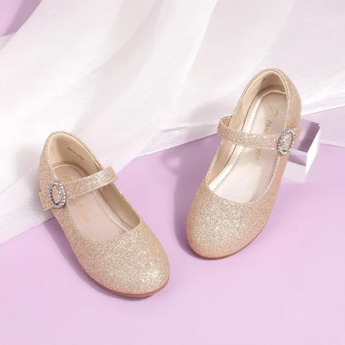 Vista 5 de PANDANINJIA Sarena - Zapatos de vestir para niñas con diamantes de imitación para niña de flores, bailarina, zapatos planos Mary Jane para bodas