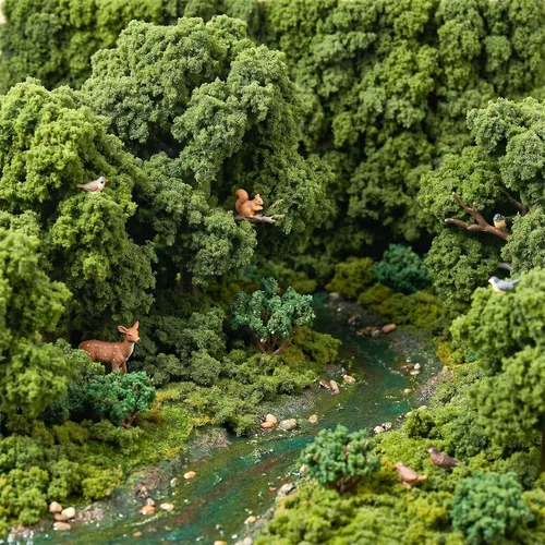Vista 7 de Modelo de polvo de árbol de planta verde copetudo para manualidades