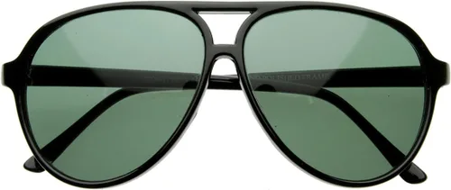Vista 2 de Vintage Inspired Classic Tear Drop Plastic Aviator Gafas de sol (negro), Negro