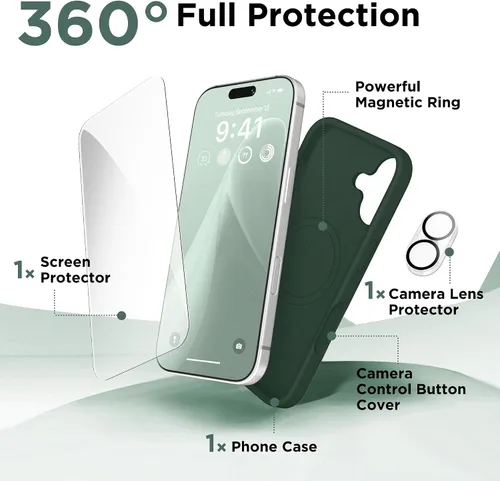 Vista 8 de GolbinBox Funda magnética para iPhone 17, compatible con MagSafe, cubierta de silicona integrada para control de cámara, funda de silicona líquida a