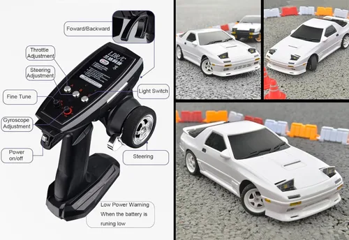Vista 4 de 1/18 coche de la deriva de RC con control proporcional del coche RWD