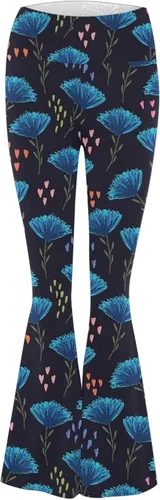 Vista 6 de YUHAOTIN womens dress pants petite short length Waist Leg Leaves Casual Pants Length Womens Prints Full High Flare Pants