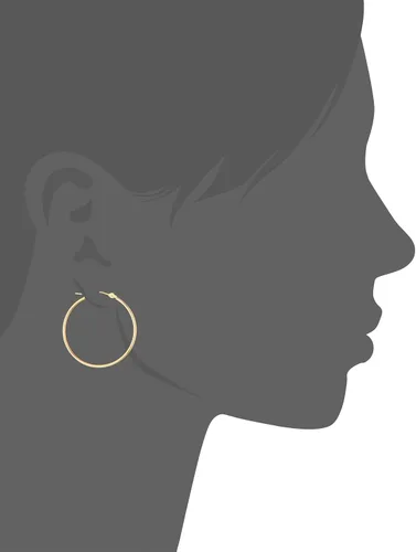 Vista 2 de Tienda Collection Aretes de aro pulidos en oro de 10 quilates (1.1 pulgadas de diámetro)