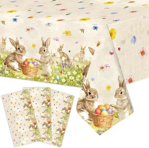 Vista 11 de 3 Manteles de Año Nuevo Chino - 54x108 Pulgadas Cubierta de Mesa de Plástico Desechable Roja y Dorada con Linternas, Estampado de Petardos