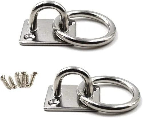 Vista 12 de Flomore M10 - Gancho de techo para placa de ojo de acero inoxidable 304, resistente para colgar (paquete de 2, tornillos incluidos)