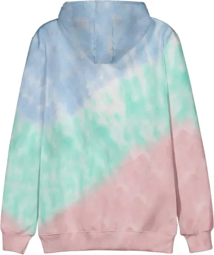 Vista 4 de Muscularfit Mens Sweatshirt Hoodies Causal Long Sleeve Pullover Fashion Tie Dye Hoodie Drawstring Color Block Sports Outwear