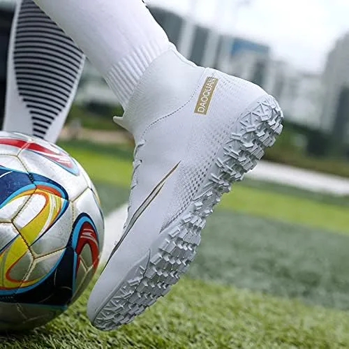 Vista 3 de miscloder Tenis de fútbol unisex para hombre, zapatos de fútbol de caña alta para hombre, zapatos de fútbol para interiores, tacos de fútbol