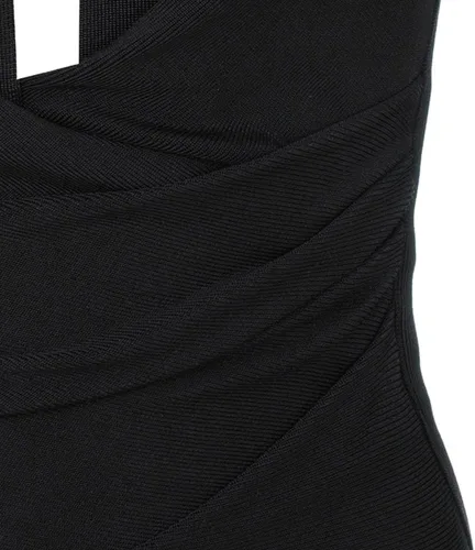 Vista 4 de Vestido de corte bajo HLBandage de manga larga Bodycon