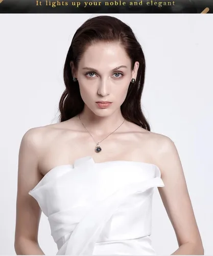 Vista 5 de Regalos para Mujeres Esposa-Collar-de-Perlas-Negras-de-Tahití-Regalo para Esposa Boda Cumpleaños Aniversario Joyería-Mamá Novia Ella Regalos del Día