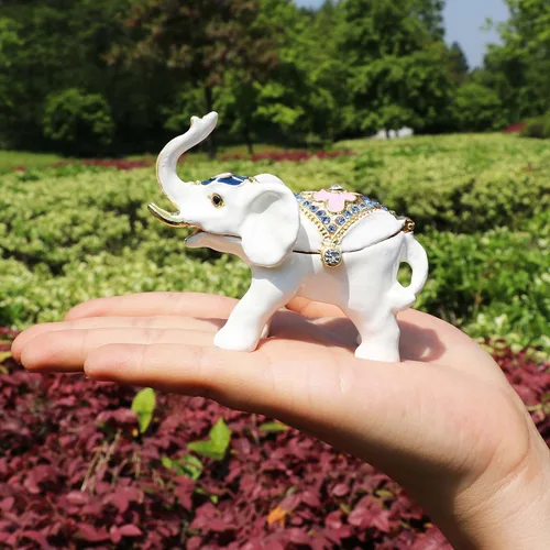 Vista 3 de Waltz&F Joyero grande coleccionable con diseño de elefante blanco