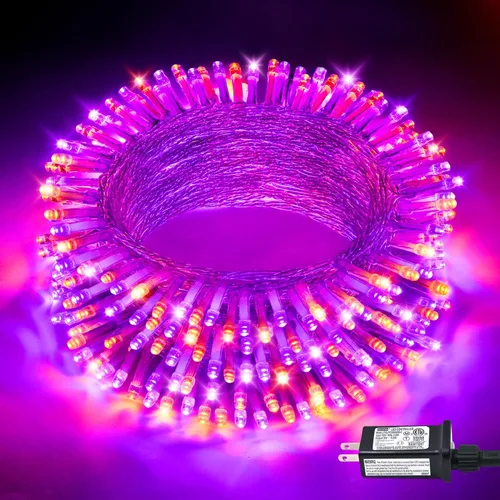 Vista 58 de JMEXSUSS - Tira de 100 luces led para interiores, 8 modos, enchufables, parpadeantes, 33 pies, luces navideñas para exteriores, a prueba de agua