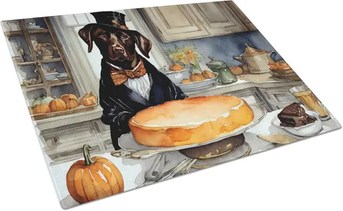 Vista 70 de Caroline's Treasures DAC1720LCB Affenpinscher - Tabla de cortar de vidrio con calabazas para cocina de otoño, grande, decorativa, de vidrio