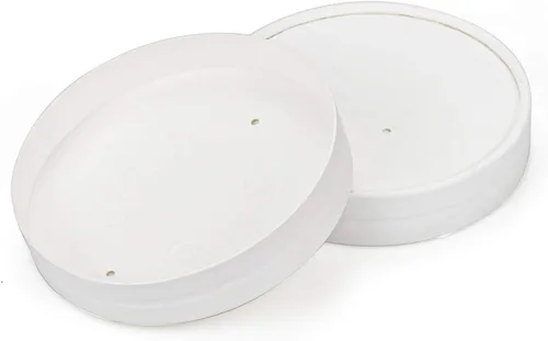 Vista 4 de Hedume Paquete de 60 vasos de papel para helado con 60 tapas, recipientes de postre congelado de 16 onzas con tapas, recipiente de alimentos fríos