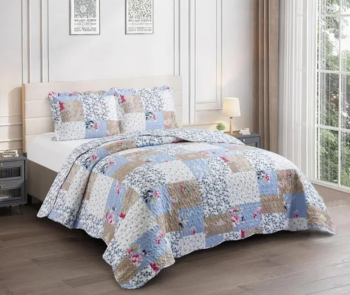 Vista 46 de Brilliant Sunshine Juego de edredón clásico de 2 piezas con 1 funda, reversible, suave y ligera, para todas las estaciones, individual, beige