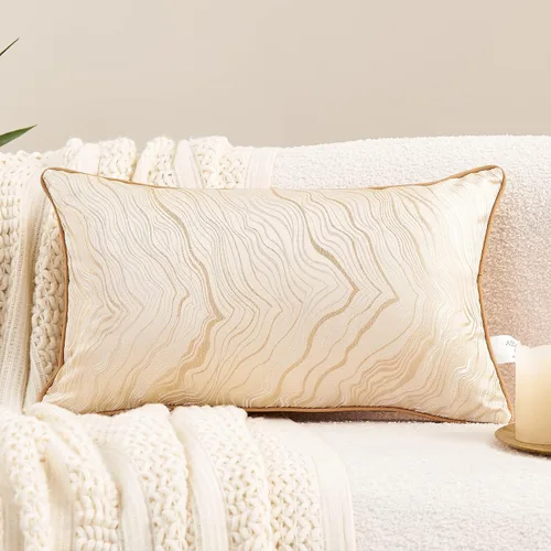 Vista 14 de Avigers - Funda de almohada de 18 x 18 pulgadas, color beige, mezcla de rayón, cremallera oculta