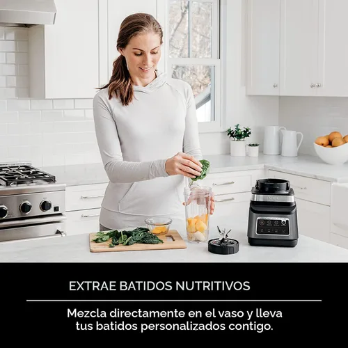 Vista 4 de Ninja BN751 Professional Plus DUO Licuadora, 1400 vatios máximo, 3 programas de autoIQ para batidos, bebidas congeladas y extracciones