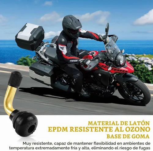 Vista 9 de Vástagos de válvula de neumático PVR70 (20 unidades), vástago de válvula de motocicleta de 90 grados, vástago de válvula a presión compatible