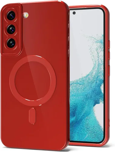 Vista 55 de Svanove Funda magnética de silicona para Samsung Galaxy S22, compatible con Magsafe, bonita funda para mujer, goma de gelatina brillante delgada