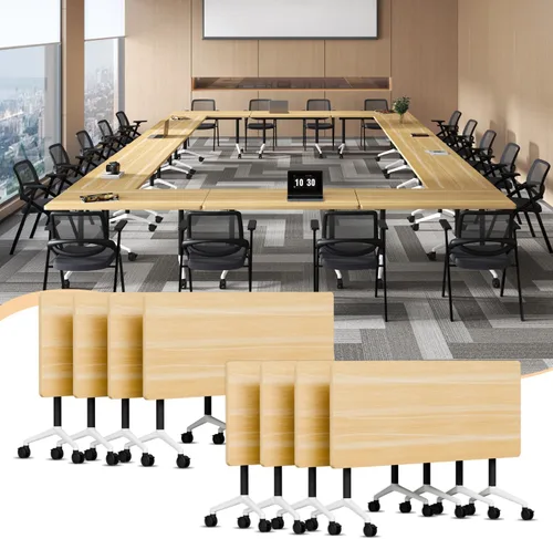 Vista 47 de Paquete de 4 mesas de conferencias plegables, mesa de entrenamiento modular Gris hierro profundo