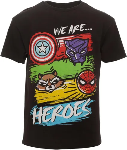 Vista 2 de Marvel Paquete de 3 camisetas de los Vengadores Spider-Man Thor de Iron Man para niños pequeños y grandes