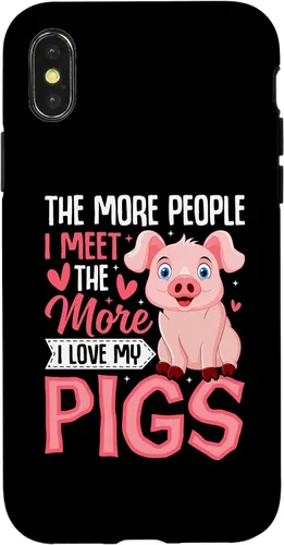 Vista 4 de iPhone 15 The More People I Meet the More I Love My Pigs Animal Lover Case