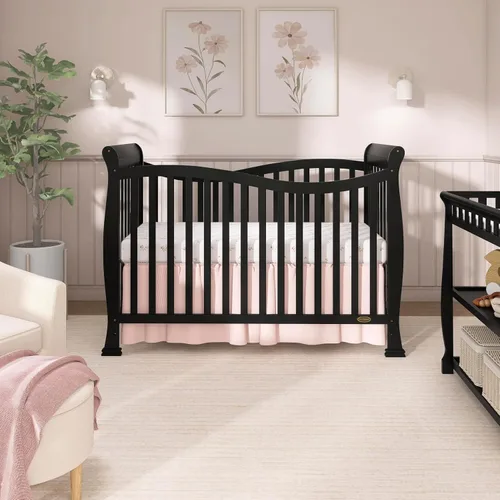 Vista 2 de Cuna convertible en cama Dream On Me Violet, 7 en 1, Cuna, paquete de de 1, Negro