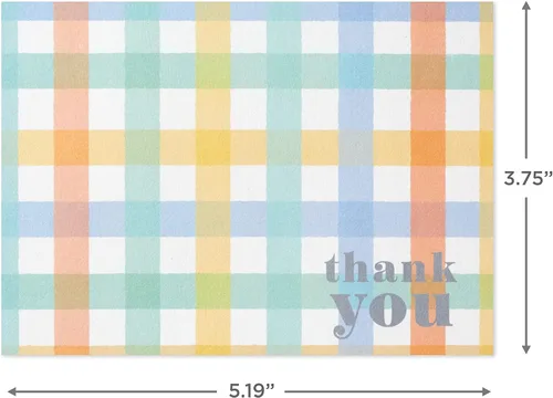 Vista 3 de Hallmark Surtido de tarjetas de agradecimiento para bebé, pastel retro (48 tarjetas con sobres)