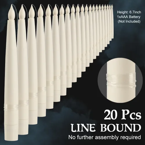 Vista 2 de Paquete de 20 velas flotantes LED con control remoto de varita, luz cálida parpadeante, no requiere montaje, perfectas para decoración de fiestas