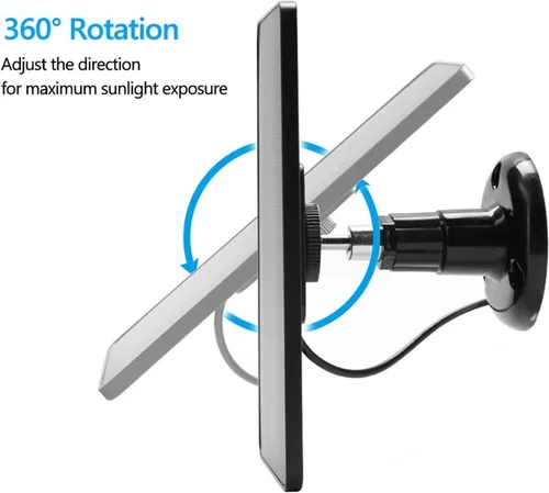 Vista 4 de Diydeg Panel solar de 4W 5V para cámara al aire libre, para cámara con interfaz micro USB, para cámara de reflector, energía solar para el sistema