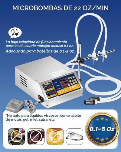 Vista 3 de Hanchen Máquina de llenado de líquidos, bomba peristáltica, llenadora automática de botellas de 5 onzas, control digital, máquina embotelladora