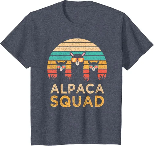 Vista 64 de Divertidas gafas de sol de escuadrón de alpaca Cool Alpacas Vintage Gift T-Shirt, Negro, S
