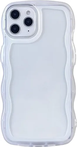 Vista 20 de Funda transparente compatible con iPhone 7 Plus/8 Plus, lindo marco ondulado de color sólido, transparente, de silicona suave, antiarañazos, a