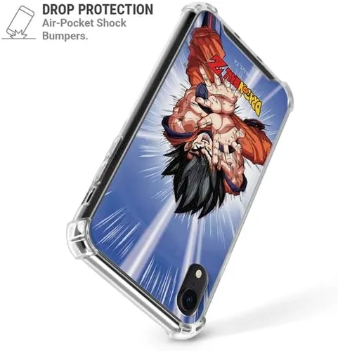 Vista 3 de Skinit Funda transparente compatible con iPhone XR, diseño oficial de Dragon Ball Z Goku Kamehameha Blast