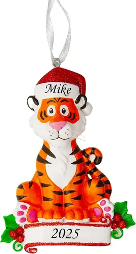 Vista 7 de Adorno de Navidad personalizado 2025 para niños, nombre personalizado y recuerdo de vacaciones del año, decoración de árbol de Navidad con bonito