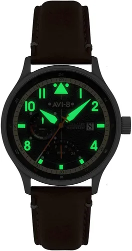 Vista 4 de AVI-8 Hawker Hurricane Mckellar Dual Time Watch Metropolis Black