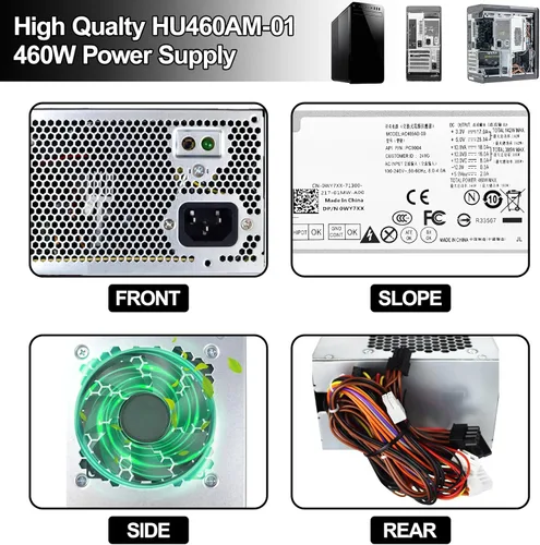 Vista 6 de LXun Upgrad HU460AM-01 WC1T4 D460AM-03 460W Fuente de alimentación compatible con Dell XPS 8930 8920 8910 8900 8700 8300 Alien-Ware Aurora R5