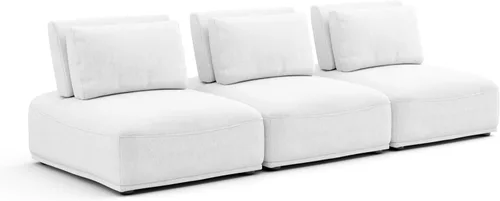Vista 28 de Furniture of America Tatiana Modern Boucle - Sofá modular de 2 plazas con respaldo ajustable para sala de estar, oficina, combinación libre Boucle