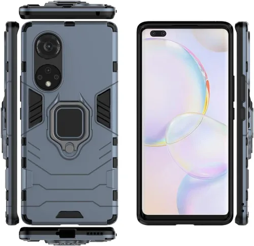 Vista 3 de Compatible con Huawei Nova 9 Pro, funda Honor 50 Pro, soporte de anillo de metal a prueba de golpes (funciona con soporte magnético para automóvil)