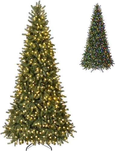 Vista 43 de GOFLAME Árbol de Navidad preiluminado de 7.5 pies con control remoto 3-Verde