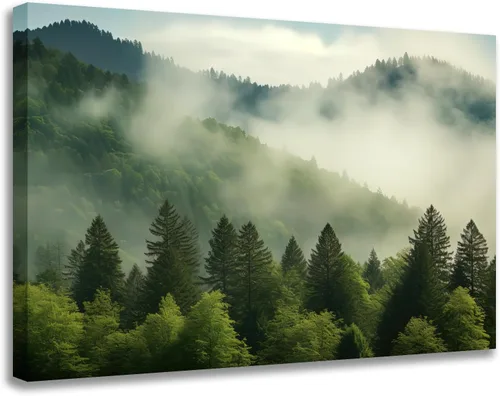 Vista 12 de GLOKAKA Decoración contemporánea para el hogar, arte de pared, paisaje, estampado de animales, ciervos en los bosques coloridos, decoración estética