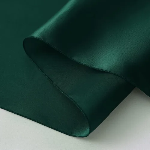 Vista 7 de Horbaunal - Juego de 2 caminos de mesa de satén verde bosque de 12 x 108 pulgadas, caminos de mesa suaves para bodas, banquetes y fiestas