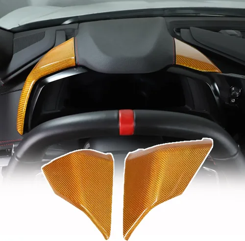 Vista 3 de Cubierta Trim de Tablero Compatible con Chevrolet Corvette C8 Stingray 2020-2025 ABS 2 Piezas Cubierta Lateral del Velocímetro del Tablero ABS Carbon