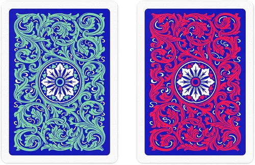 Vista 3 de Copag 1546 Neoteric Design - Juego de cartas 100% de plástico, tamaño de póquer (estándar) verde/rojo (índice jumbo, 1 juego)