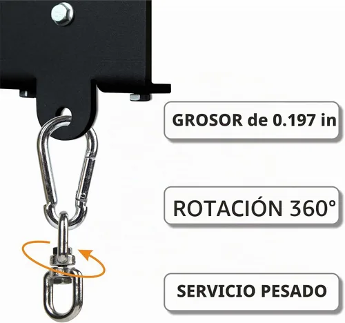 Vista 6 de Gancho de madera para saco de boxeo pesado, soporte para colgar bolsas de alta resistencia, rotación de 360°, gancho de vigas de madera para boxeo