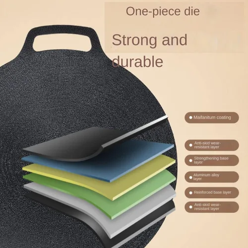 Vista 6 de Sartén antiadherente multifuncional de piedra médica, sartén coreana para barbacoa, compatible con inducción, estufa de gas, estufa eléctrica