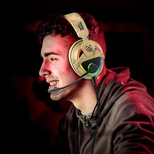 Vista 7 de Foyose Auriculares para juegos para PS4, PS5, PC, Xbox One, interruptor, cancelación de ruido, auriculares con micrófono, sonido envolvente 7.1, USB