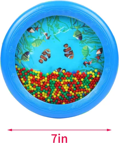 Vista 5 de Musfunny Tambor de Olas de Mar con Cuentas. Instrumento Musical con Suaves Sonidos del Mar. Juguetes Educativos de Música para Niños, Niñas y Bebés