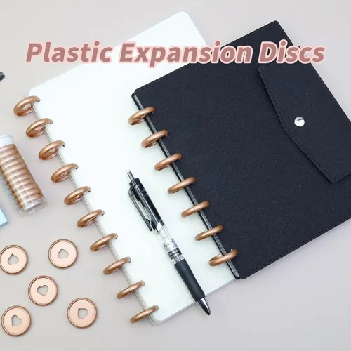 Vista 3 de HEVSTIL 11 discos expansores de plástico con forma de corazón para hojas sueltas, suministros para álbumes de recortes, discos de expansión para Oro