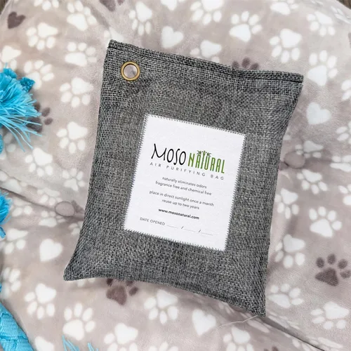 Vista 10 de Moso Natural Bolsa purificadora de aire de 17.64 oz (paquete de 2) absorbente de olores de carbón de bambú prémium para el hogar, dormitorio