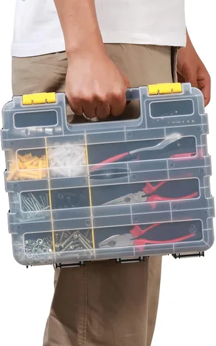 Vista 7 de MIXPOWER Organizador de doble cara de 34 compartimentos con polímero resistente a los impactos y separadores de plástico extraíbles personalizables